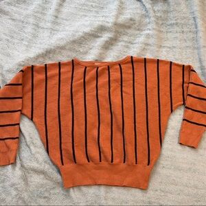 Philosophy Orange and Black Striped Sweater